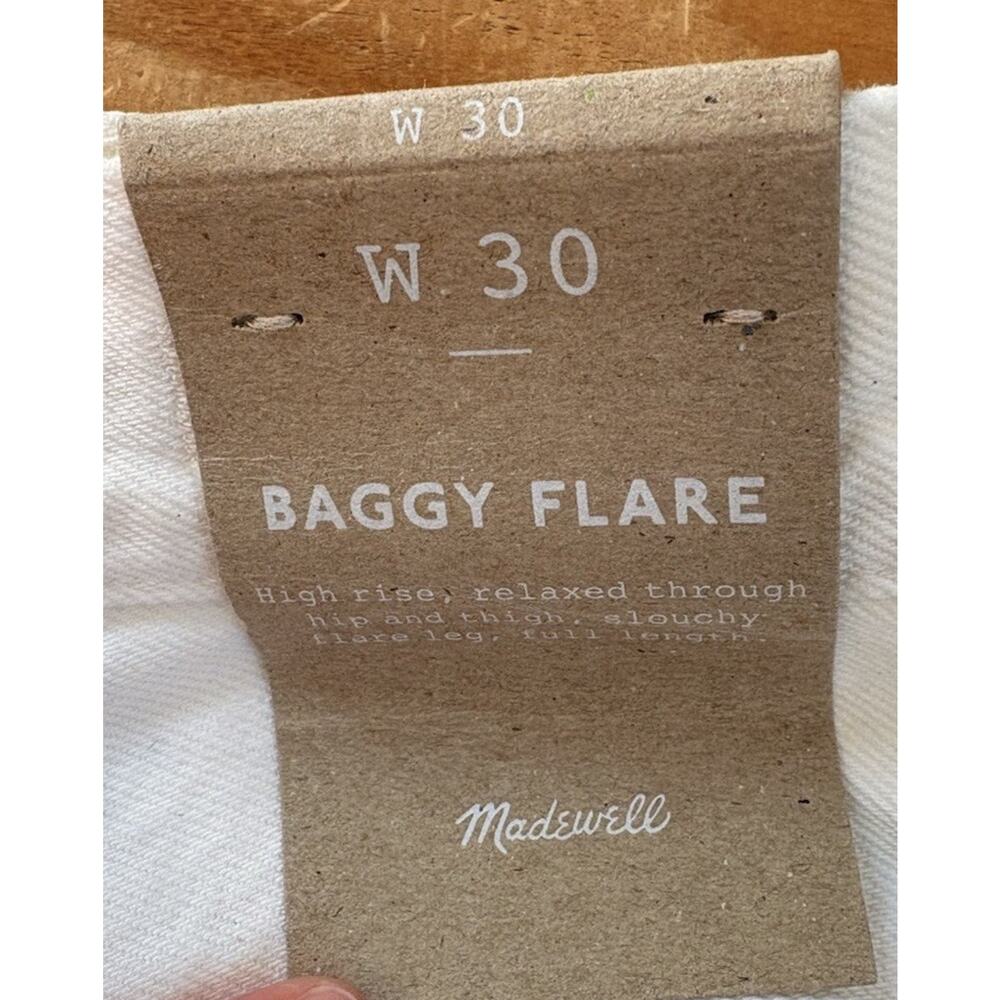 Madewell NWT Women’s Baggy Flare jeans size 30 White N9 - Picture 3 of 12
